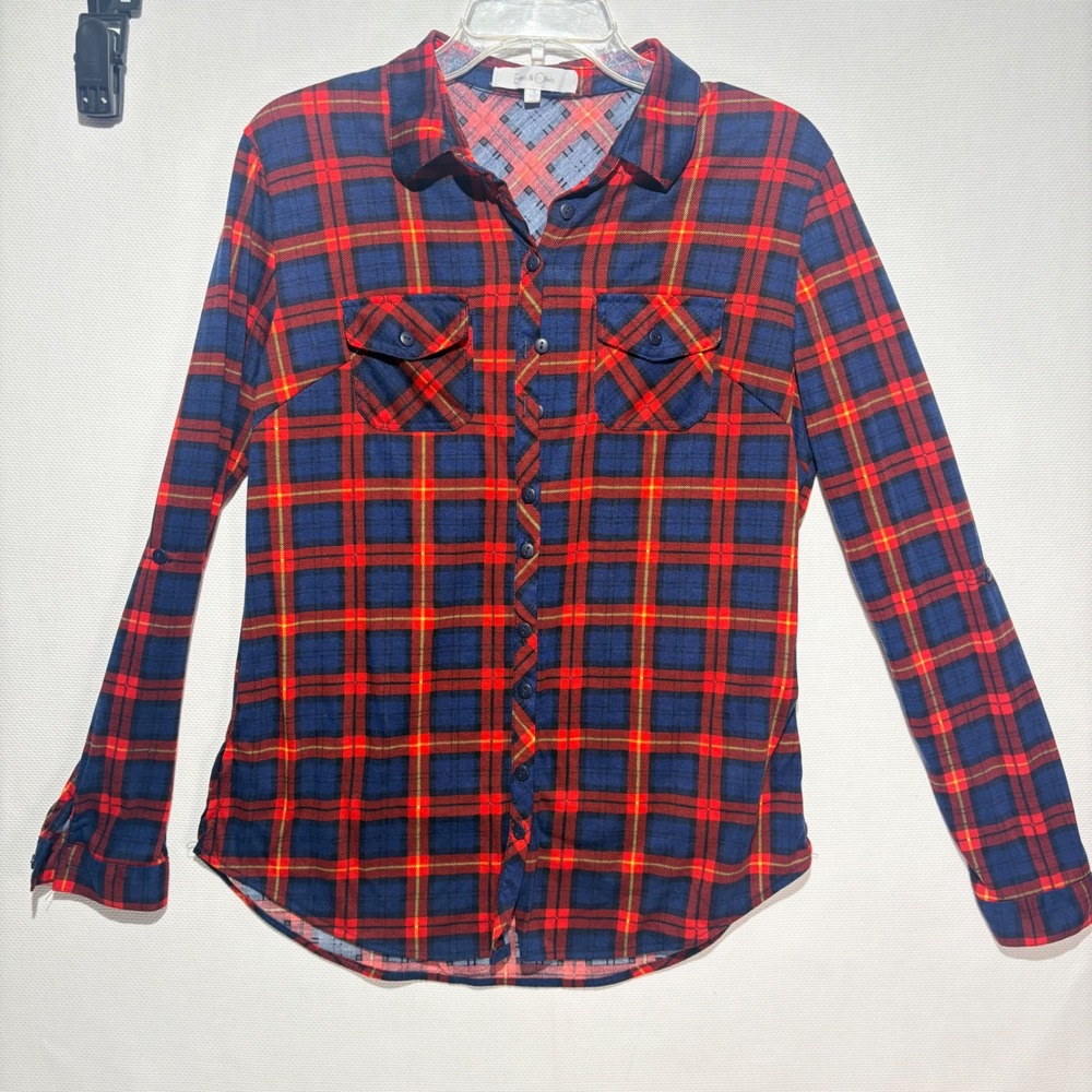 Eden & Olivia Red Blue Plaid Button Down Harry Potter
